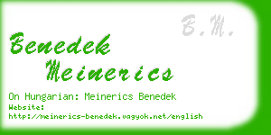 benedek meinerics business card